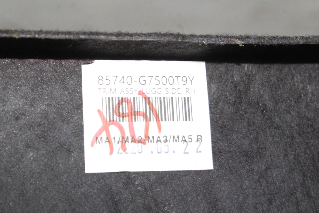 HYUNDAI Ioniq AE (2016-2023) Labās puses bagāžnieka apdare 85740-G7500 32209955