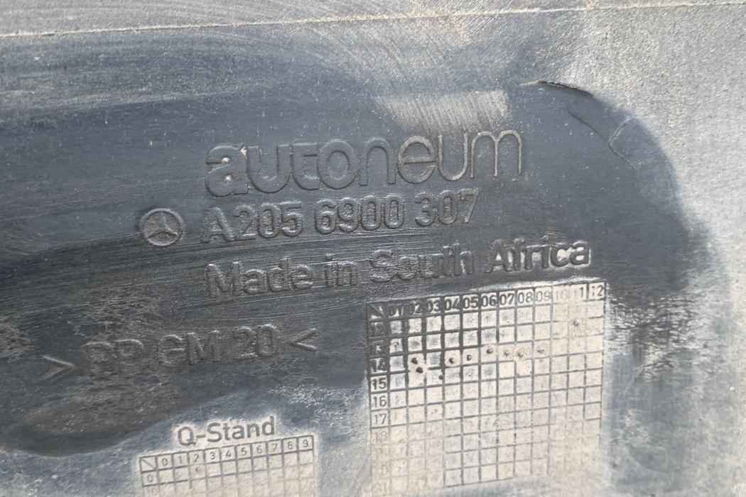 MERCEDES-BENZ C-Class W205/S205/C205 (2014-2023) Aizmugurējais vidējais apakšējais aizsargs a2056900307 30607769
