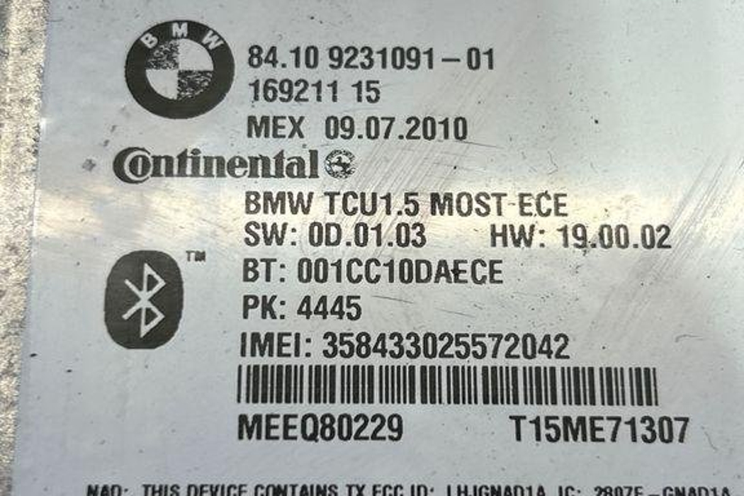 BMW 3 Series E90/E91/E92/E93 (2004-2013) Bluetooth Control Unit 9231091 32334970